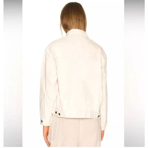 Free People Jolene Oversized Denim Trucker Jacket in Ecru Cream size Large - Picture 3 of 13